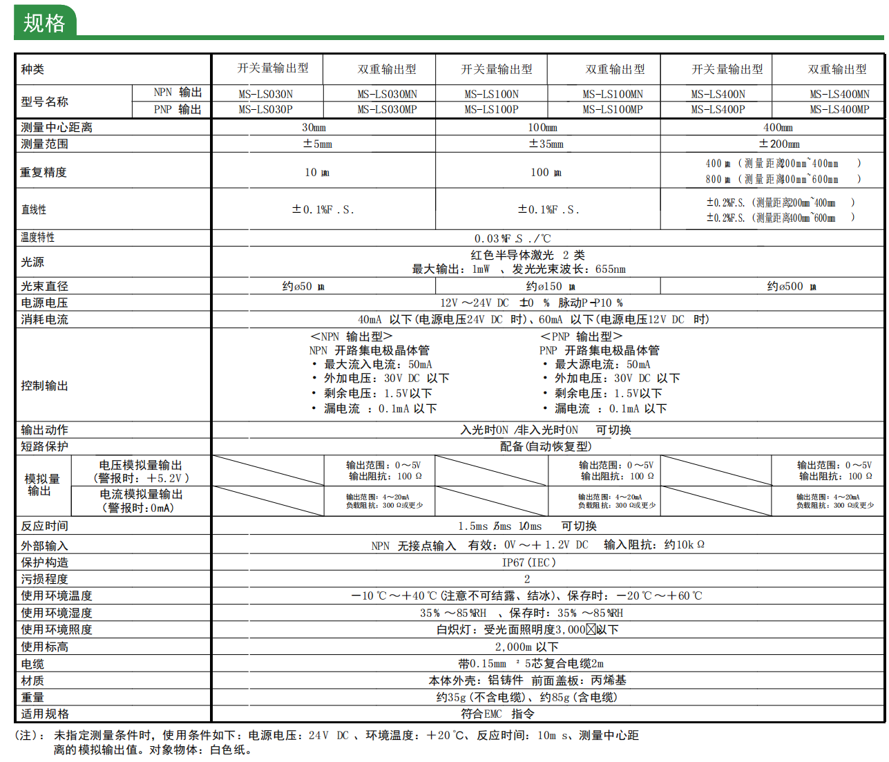 激光位移传感器